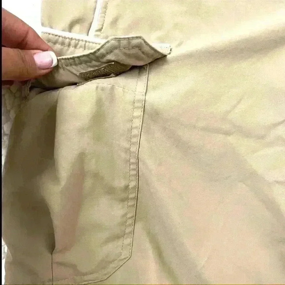 Vintage Nike Retro Beige Elastic Drawstring Waist Cargo Athletic Men Short SizeS - Picture 5 of 13